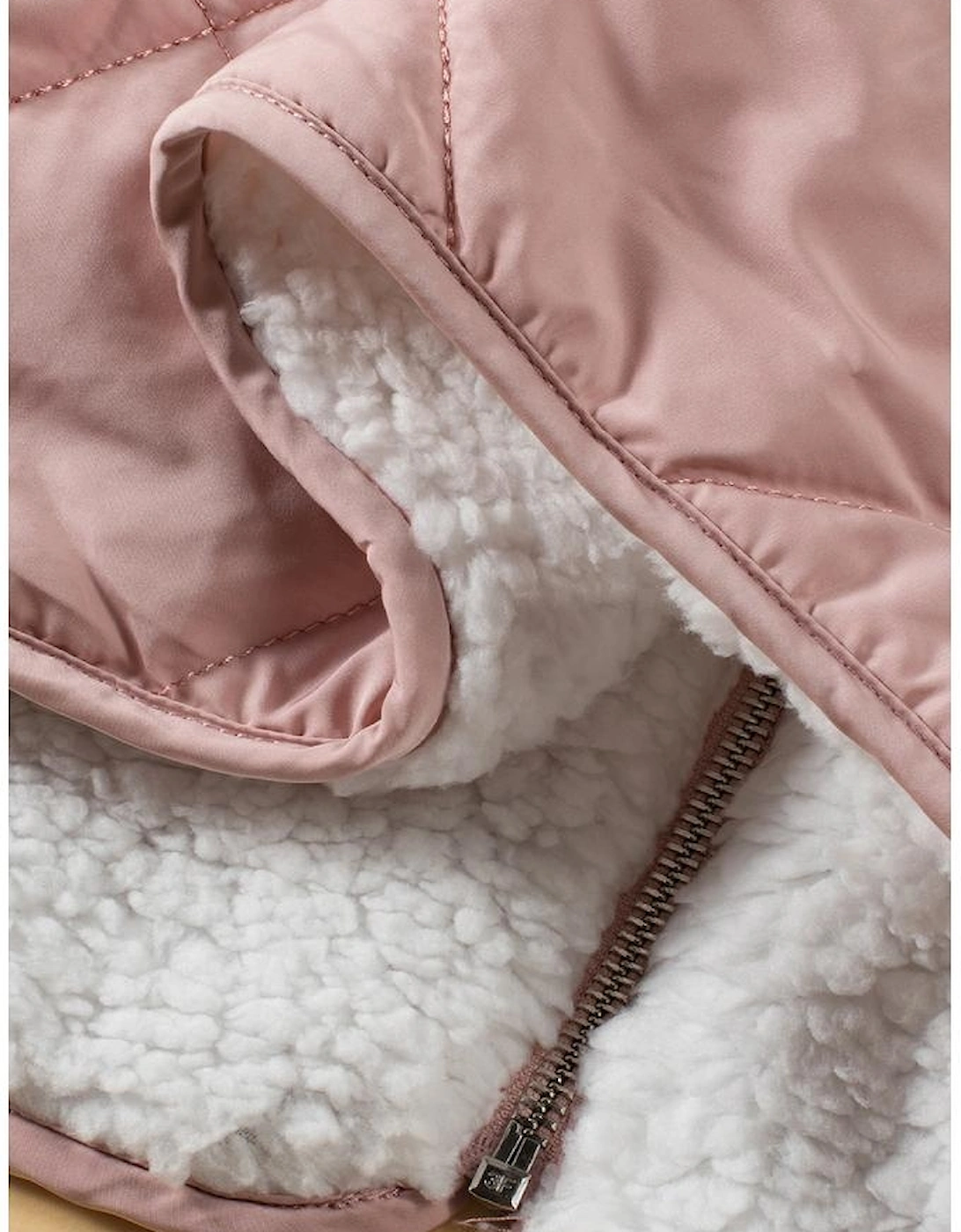 Pink Fleece Lined Quilted Vest Coats