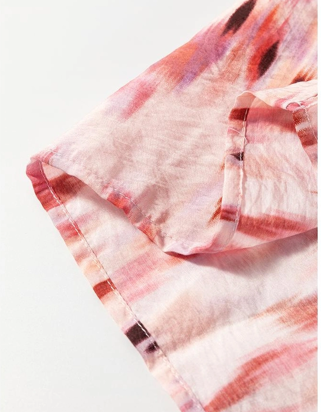 Pink Abstract Watercolor Tie Dye Tiered Maxi Skirt