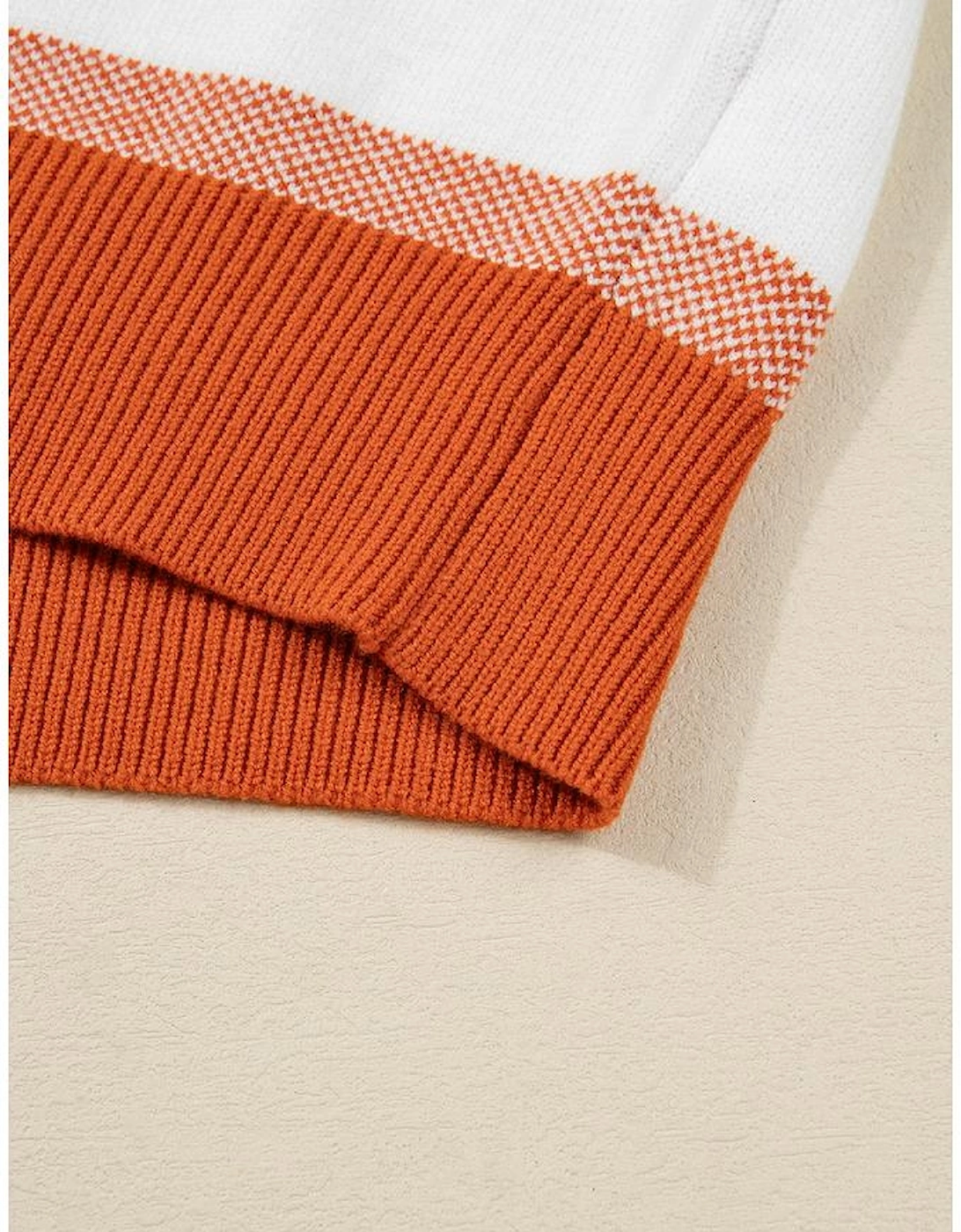 Dark Blue Color Block Round Neck Tunic Sweater