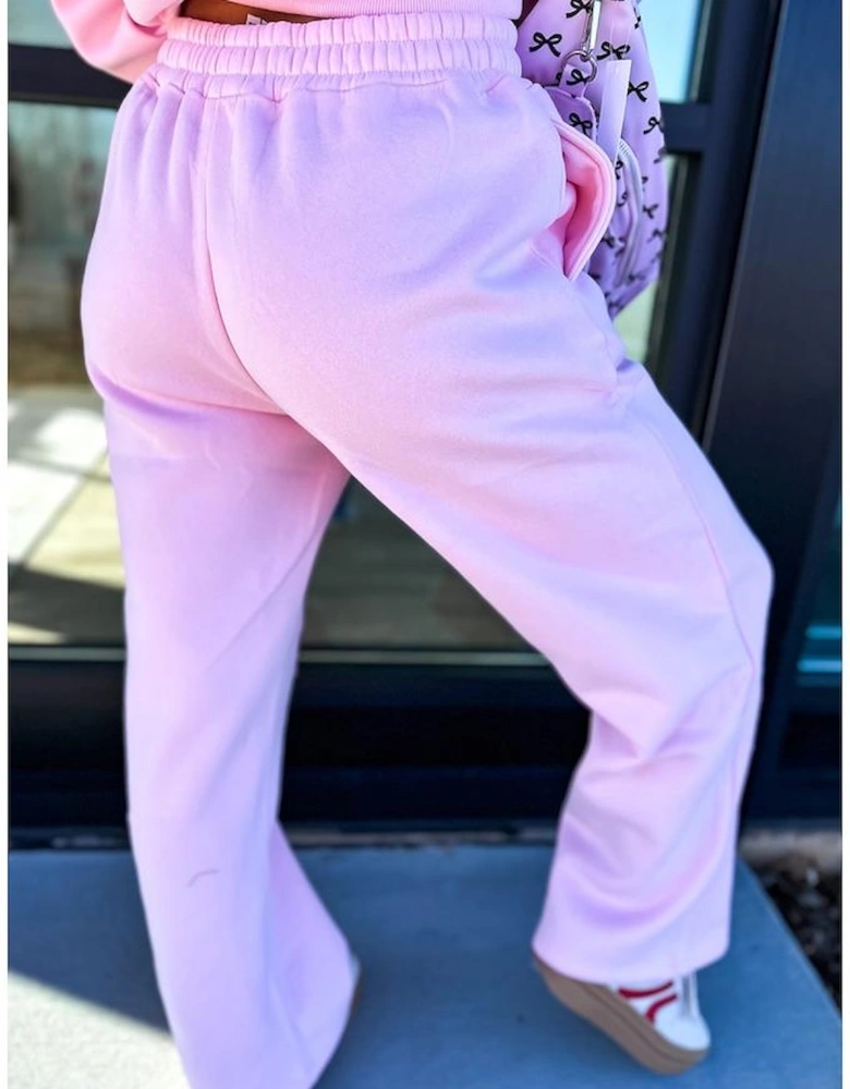 Phalaenopsis Chenille Heart Pattern Casual 2pcs Pants Set