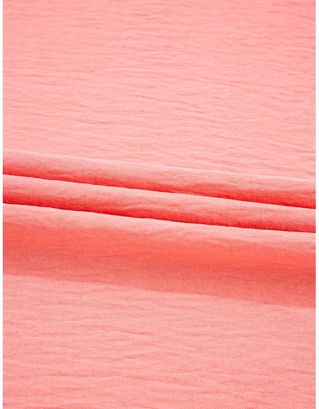 Blossom Shirred Cuffs Half Sleeve Plus Size Textured Blouse