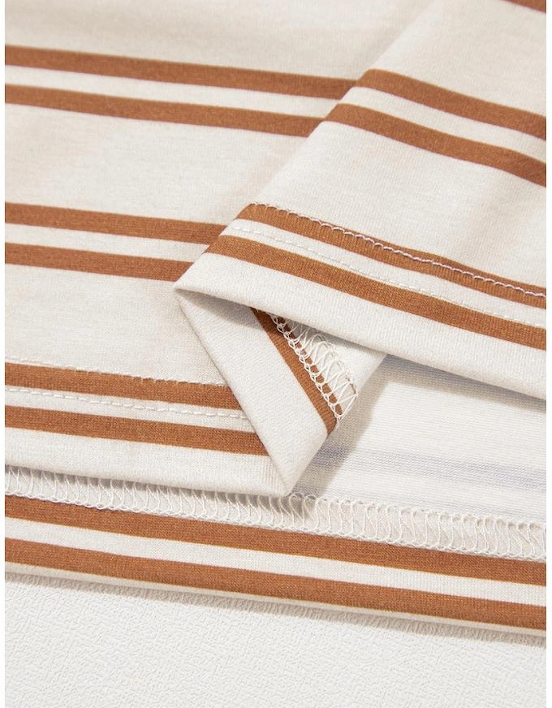 Khaki Stripe Round Neck Sleeveless Casual Pocketed Mini Dress