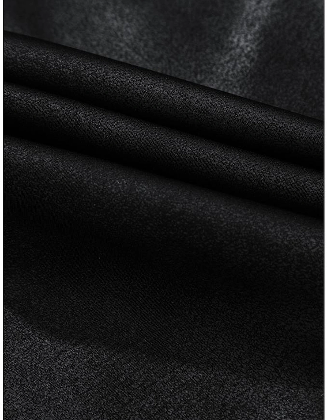 Black V Crossover High Waist Pocketed Leggings