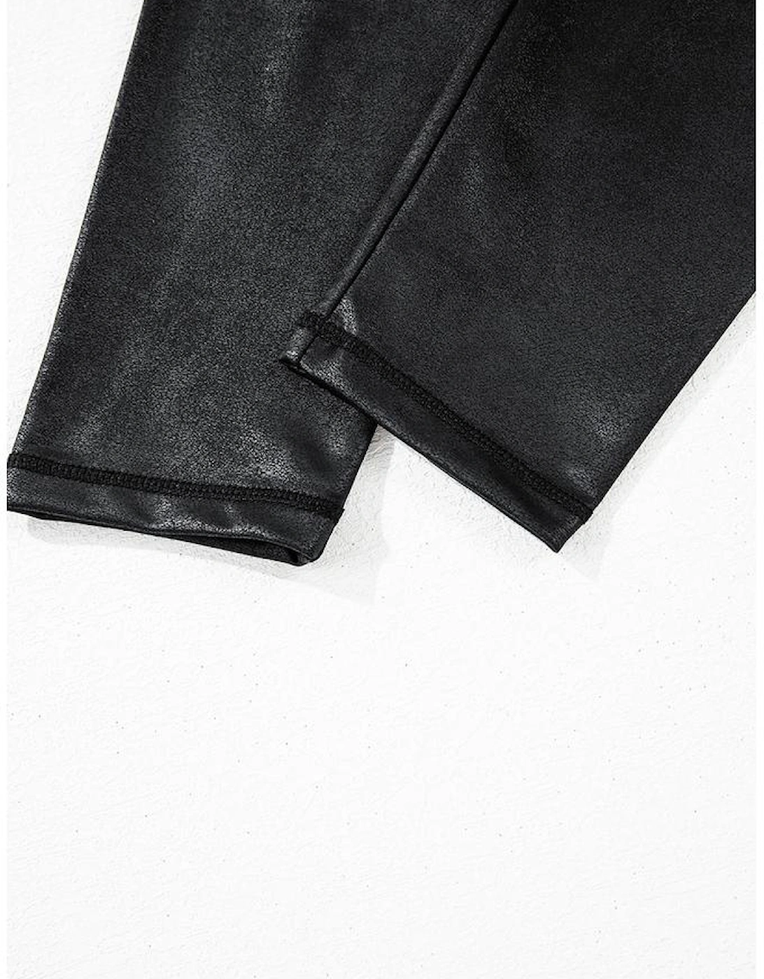 Black V Crossover High Waist Pocketed Leggings