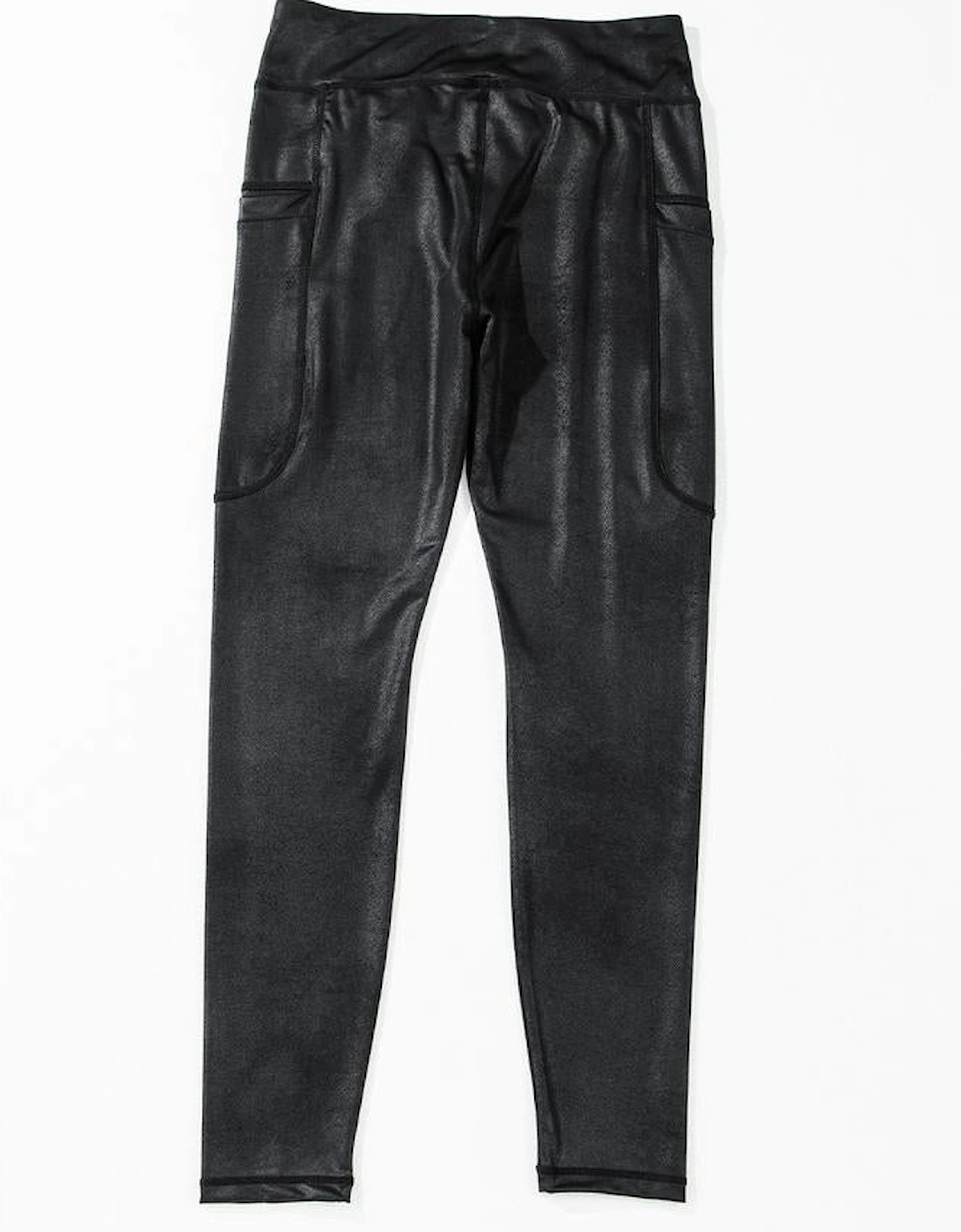 Black V Crossover High Waist Pocketed Leggings