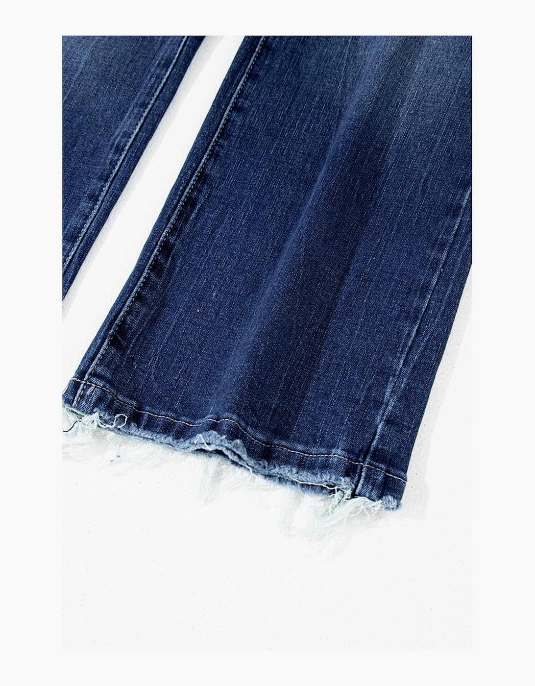 Sail Blue Mineral Wash Raw Hem High Waist Flared Jeans