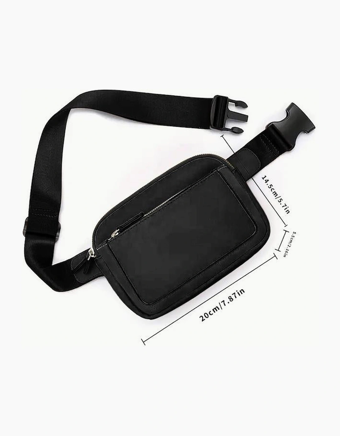 Black Minimalist Multi-zipped Crossbody Bag, 9 of 8