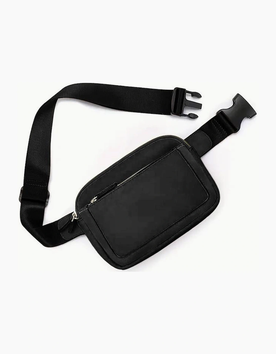 Black Minimalist Multi-zipped Crossbody Bag