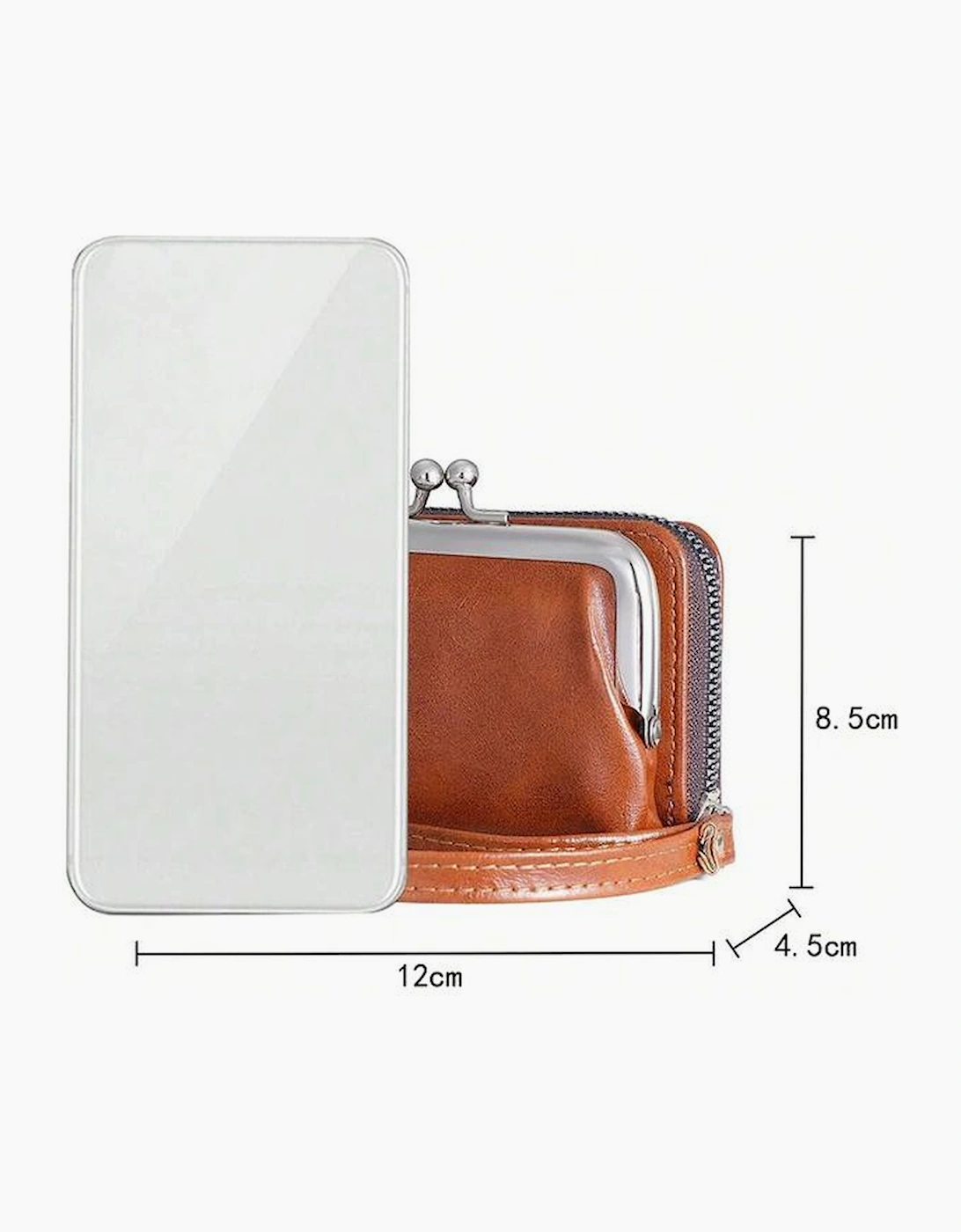 Chestnut Minimalist Wristlet PU Leather Coin Purse, 4 of 3