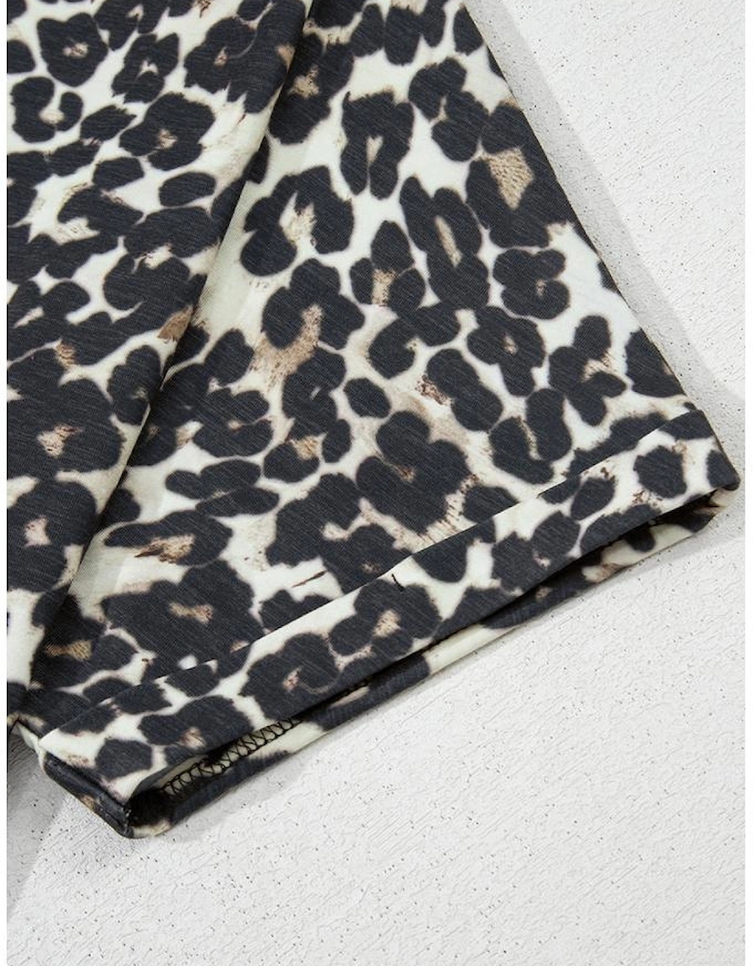 Black Cheetah Printed Casual Tee and Shorts Lounge Set