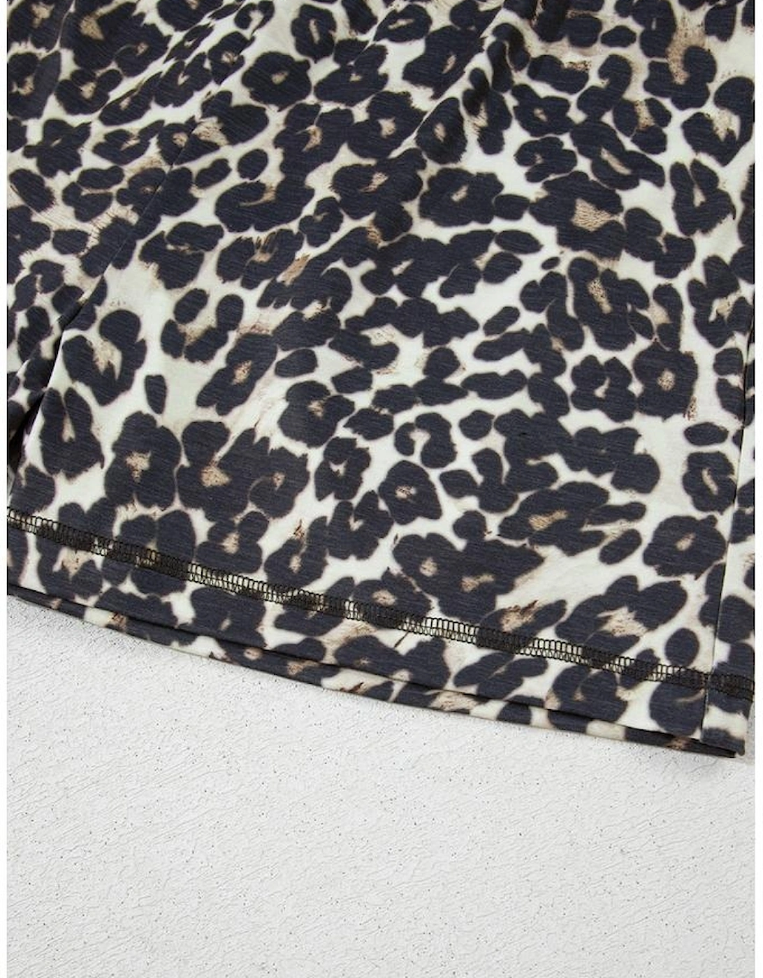 Black Cheetah Printed Casual Tee and Shorts Lounge Set