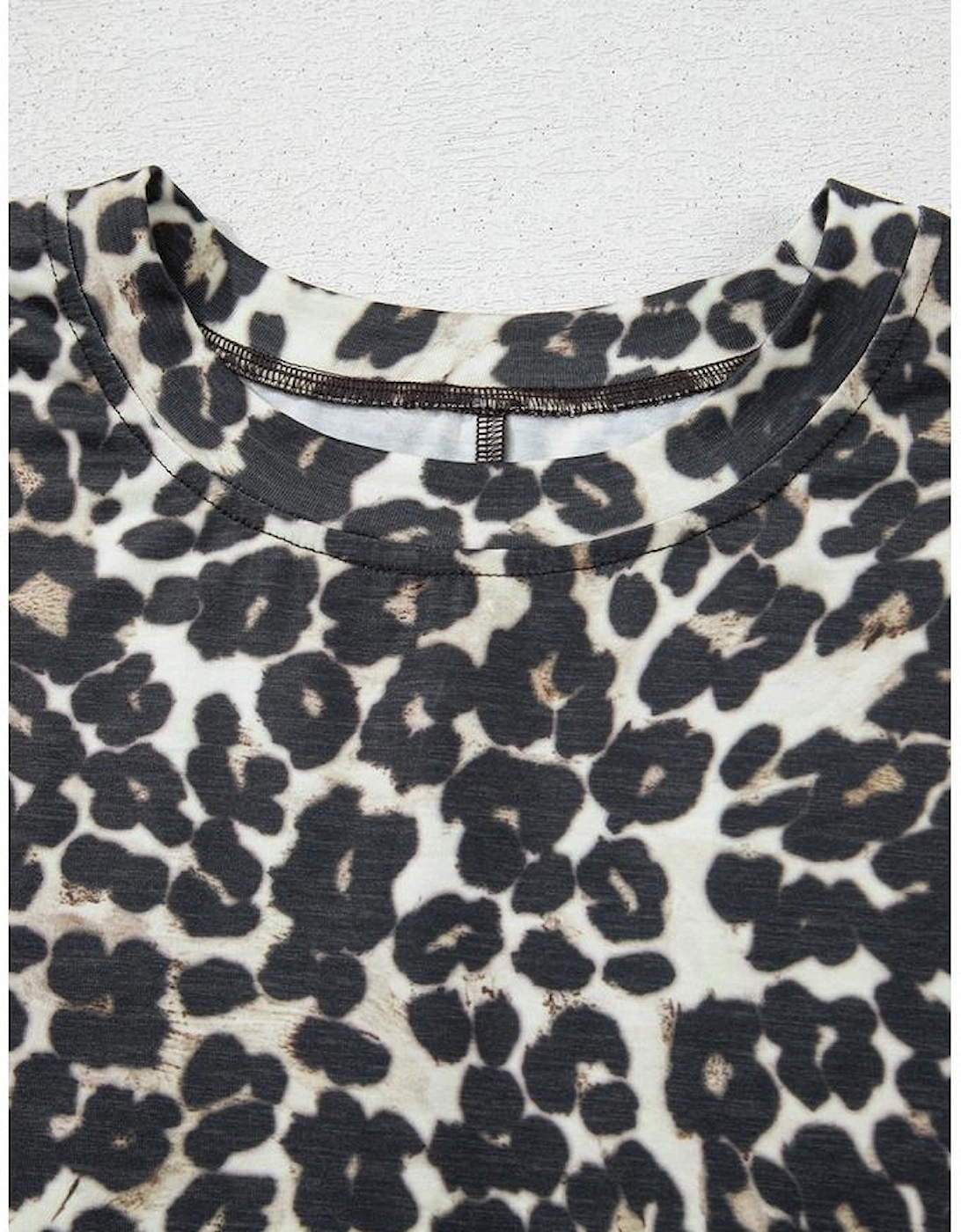 Black Cheetah Printed Casual Tee and Shorts Lounge Set