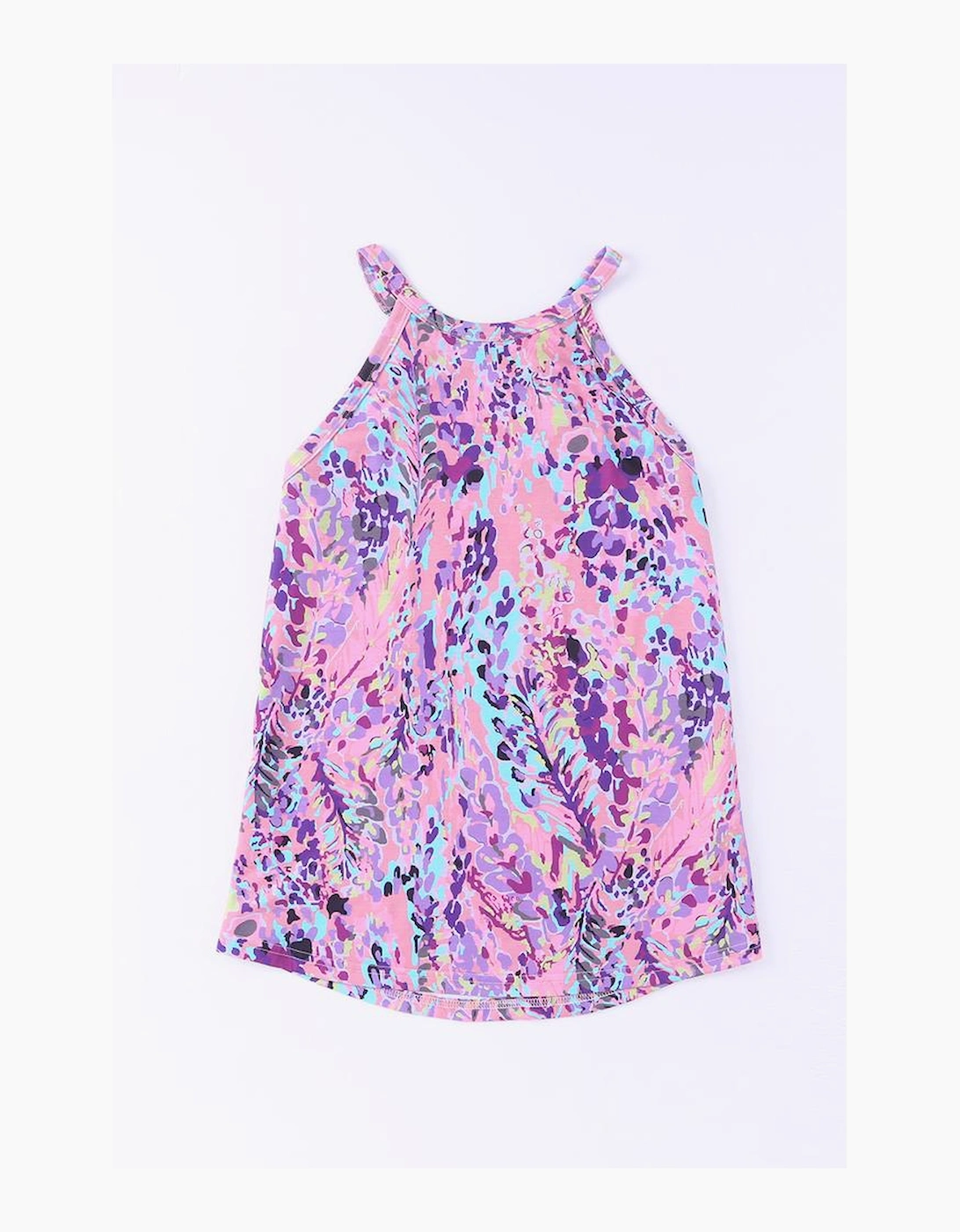 Multicolor Tropical Floral Print Racerback Tank Top