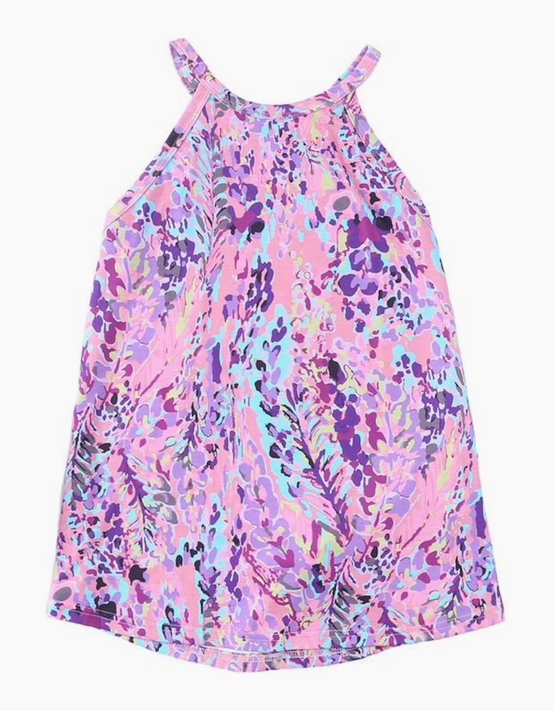 Multicolor Tropical Floral Print Racerback Tank Top