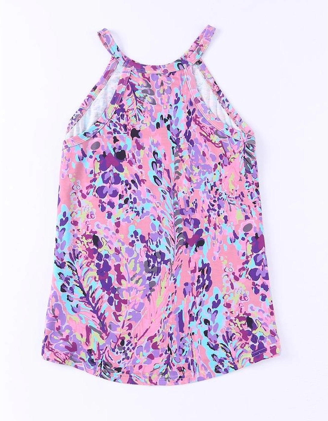 Multicolor Tropical Floral Print Racerback Tank Top