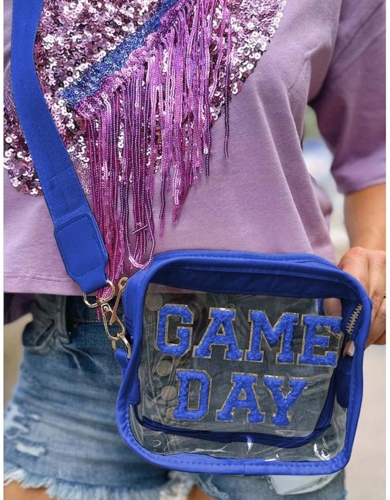 Dark Blue GAME DAY Rugby Football Clear Shoulder Bag