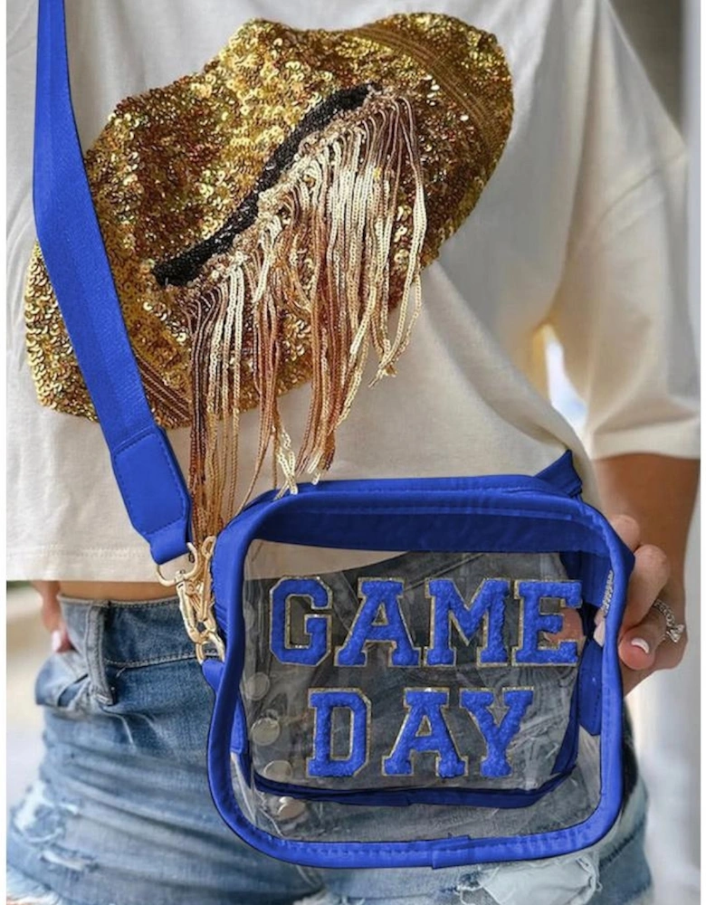 Dark Blue GAME DAY Rugby Football Clear Shoulder Bag
