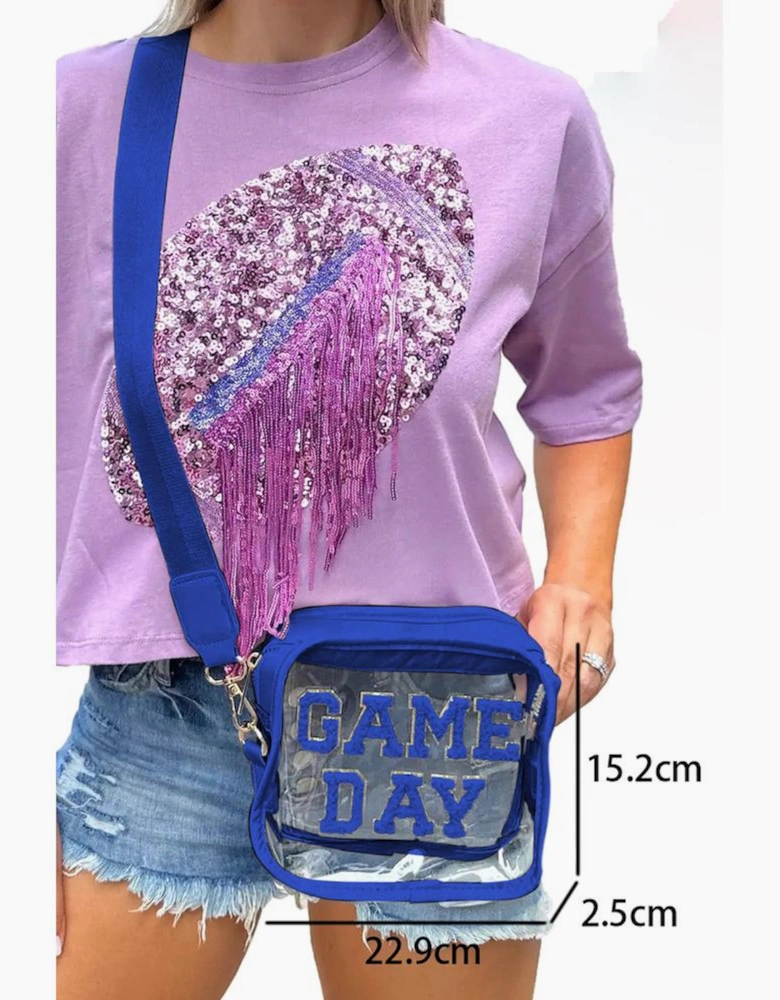 Dark Blue GAME DAY Rugby Football Clear Shoulder Bag