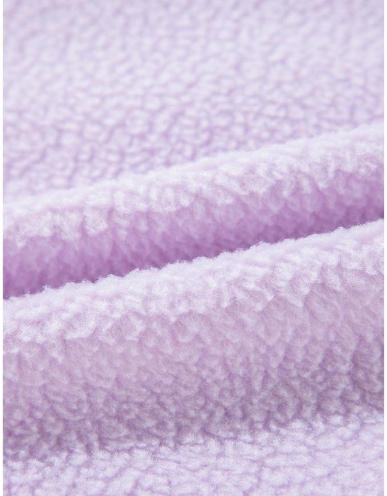 Lavendula Zipped Patch Pocket Fuzzy Drawstring Hoodie