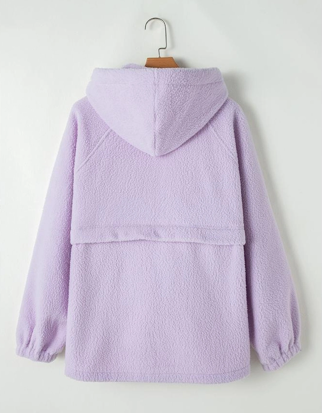 Lavendula Zipped Patch Pocket Fuzzy Drawstring Hoodie, 13 of 12