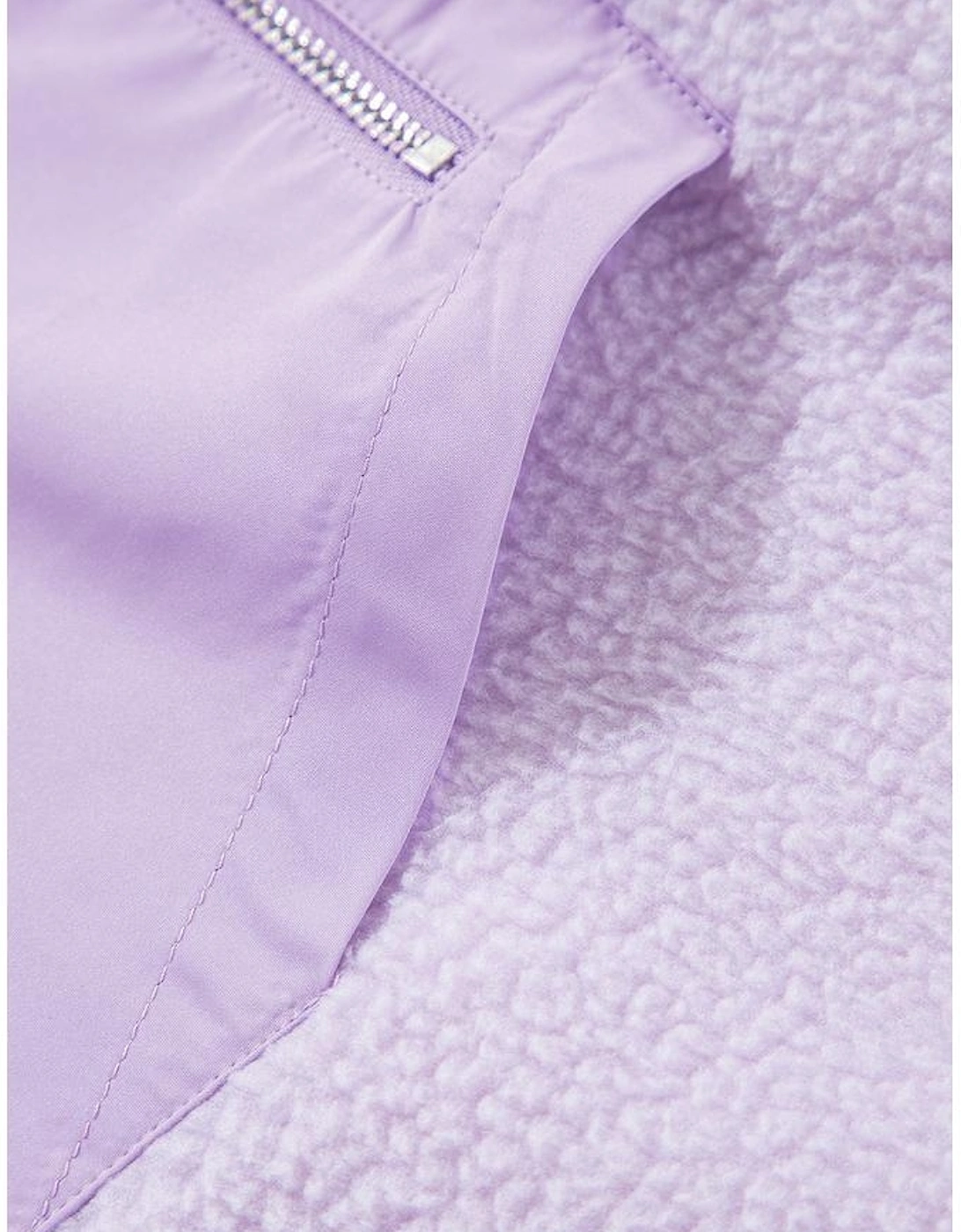 Lavendula Zipped Patch Pocket Fuzzy Drawstring Hoodie