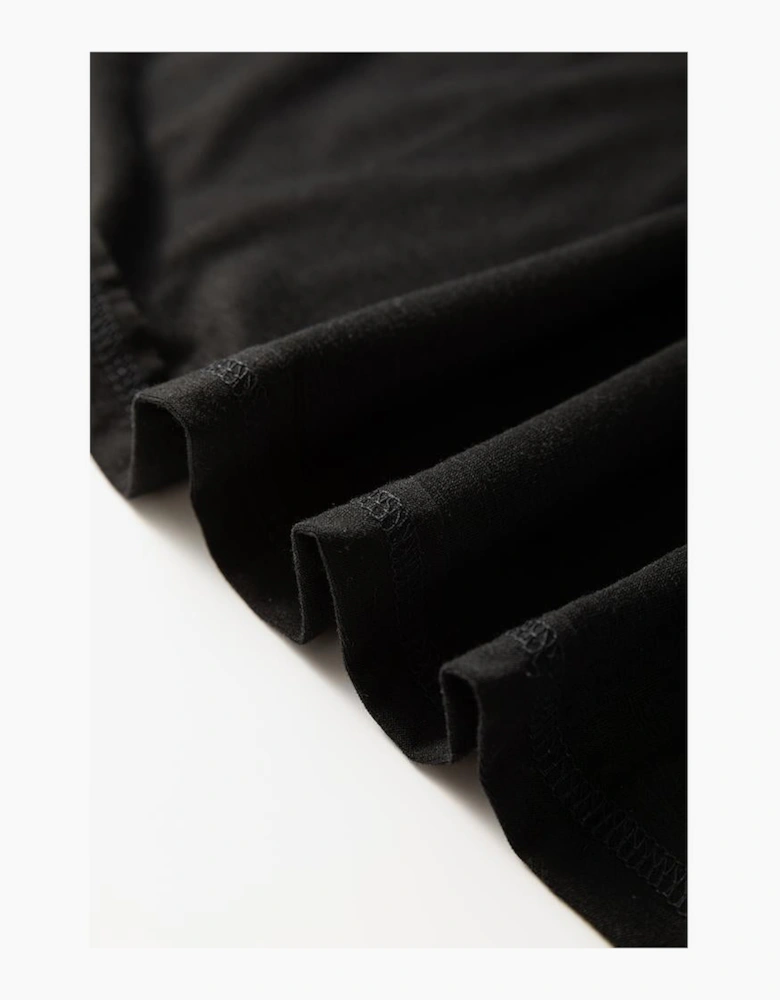 Black Faux Two Piece Floral Long Sleeve Patchwork Tee