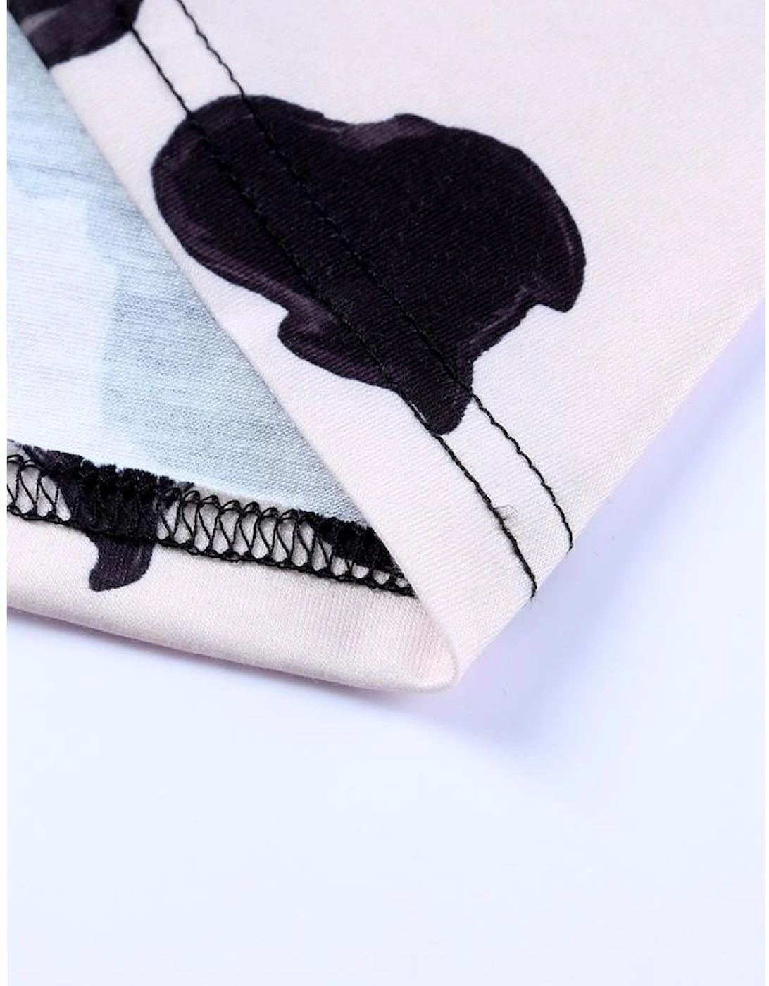 Black Western Pattern Cow Patchwork Open Front Cardigan