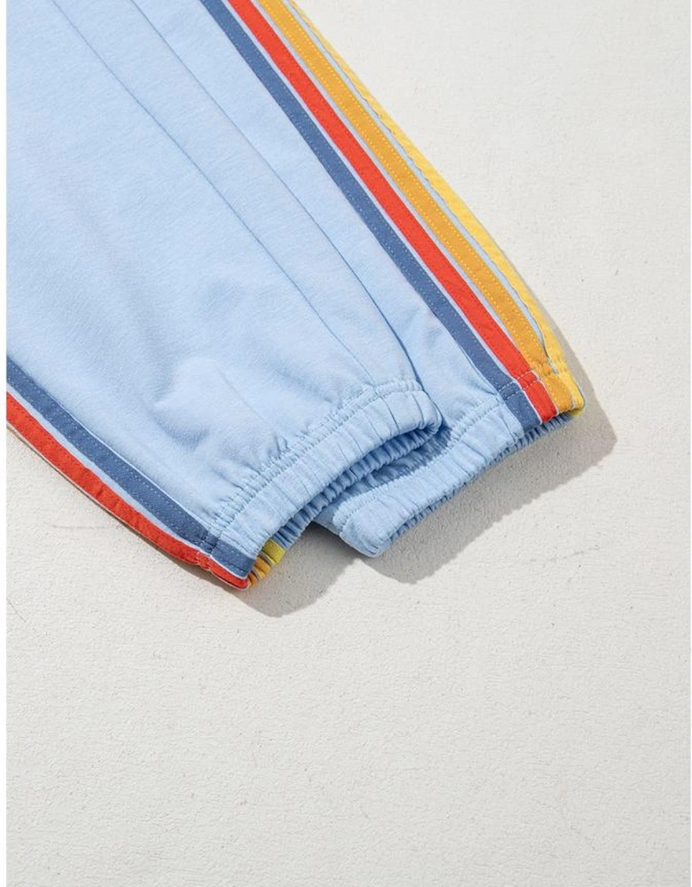 Light Blue Counting Rainbows High Waist Sweatpants