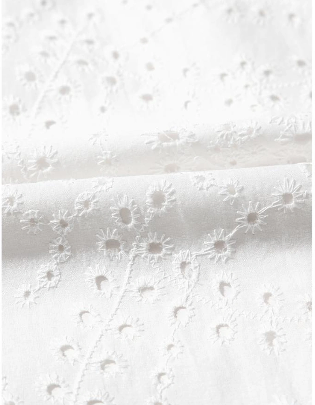 White Floral Eyelet Embroidered Sleeveless Shift Dress