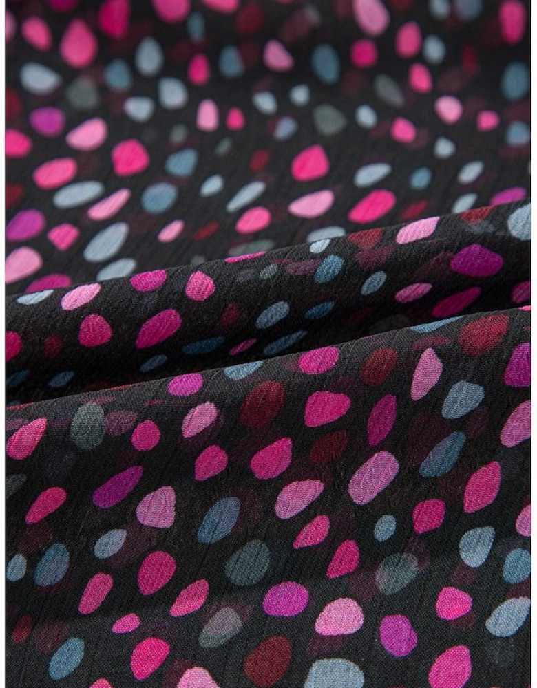 Grape Wine Polka Dot Printed Buttoned Casual Shirt