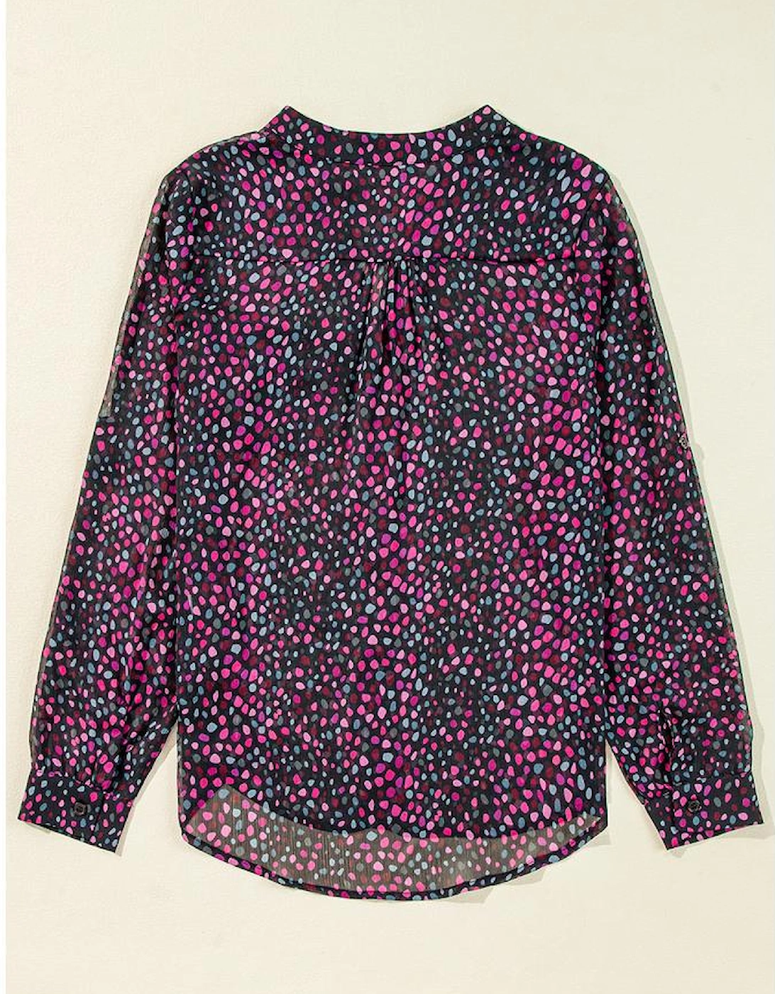 Grape Wine Polka Dot Printed Buttoned Casual Shirt