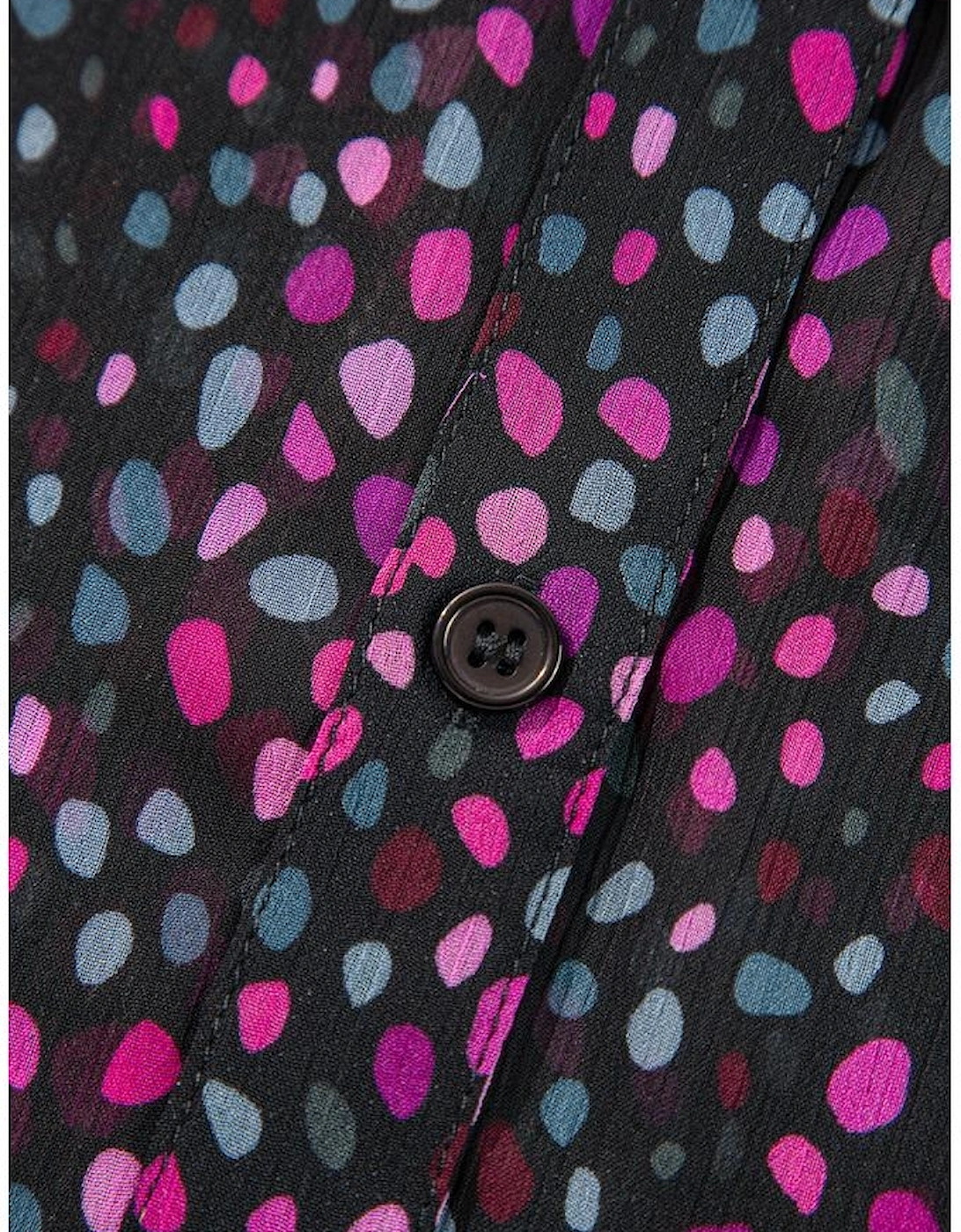 Grape Wine Polka Dot Printed Buttoned Casual Shirt