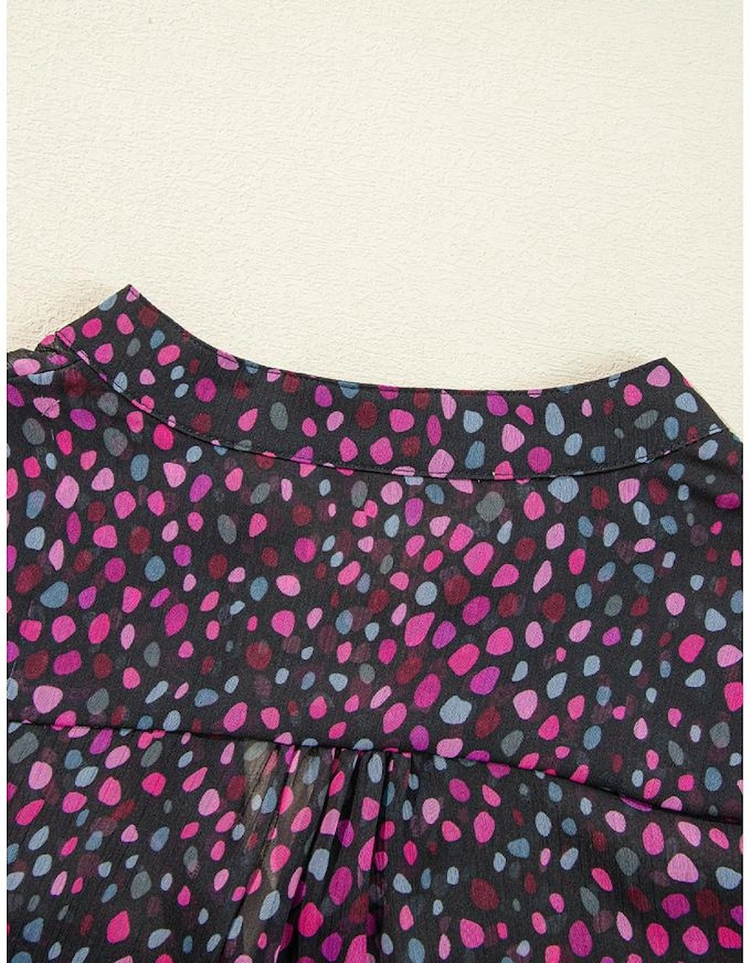 Grape Wine Polka Dot Printed Buttoned Casual Shirt