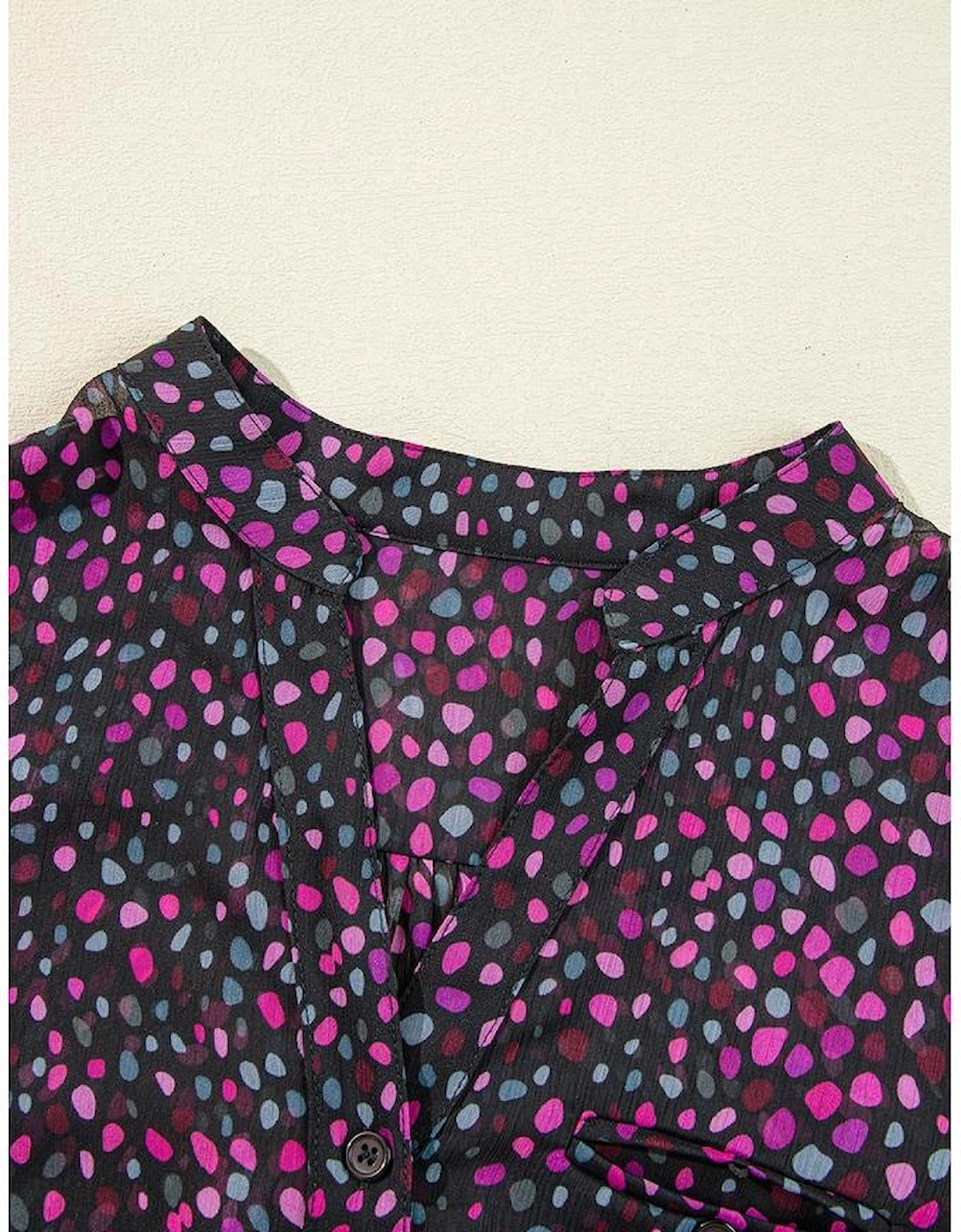 Grape Wine Polka Dot Printed Buttoned Casual Shirt