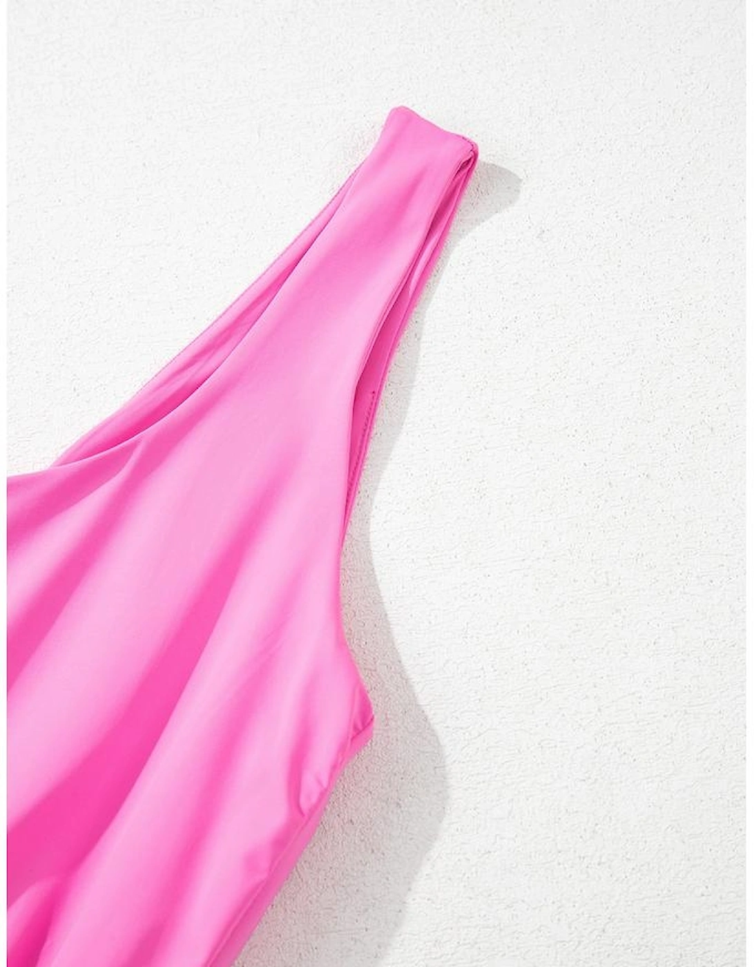 Sachet Pink Plain Sleeveless Loop Drawstring Cinched Waist Romper