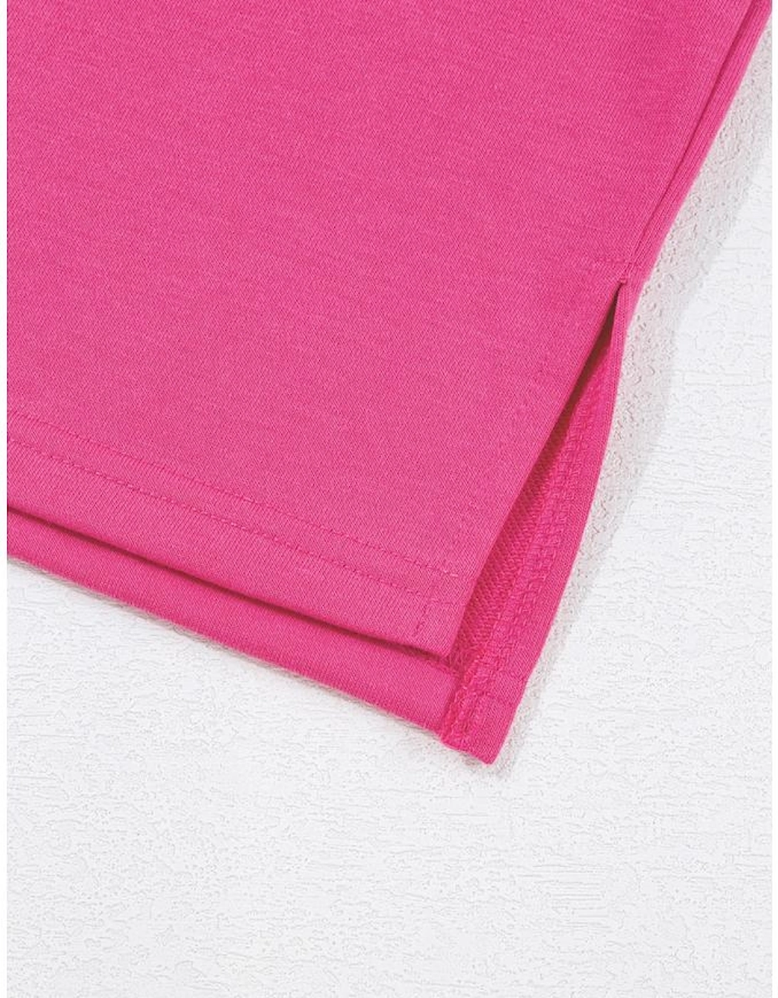 Rose Red Plus Size Printed Patchwork Sleeve Split Sweatshirt