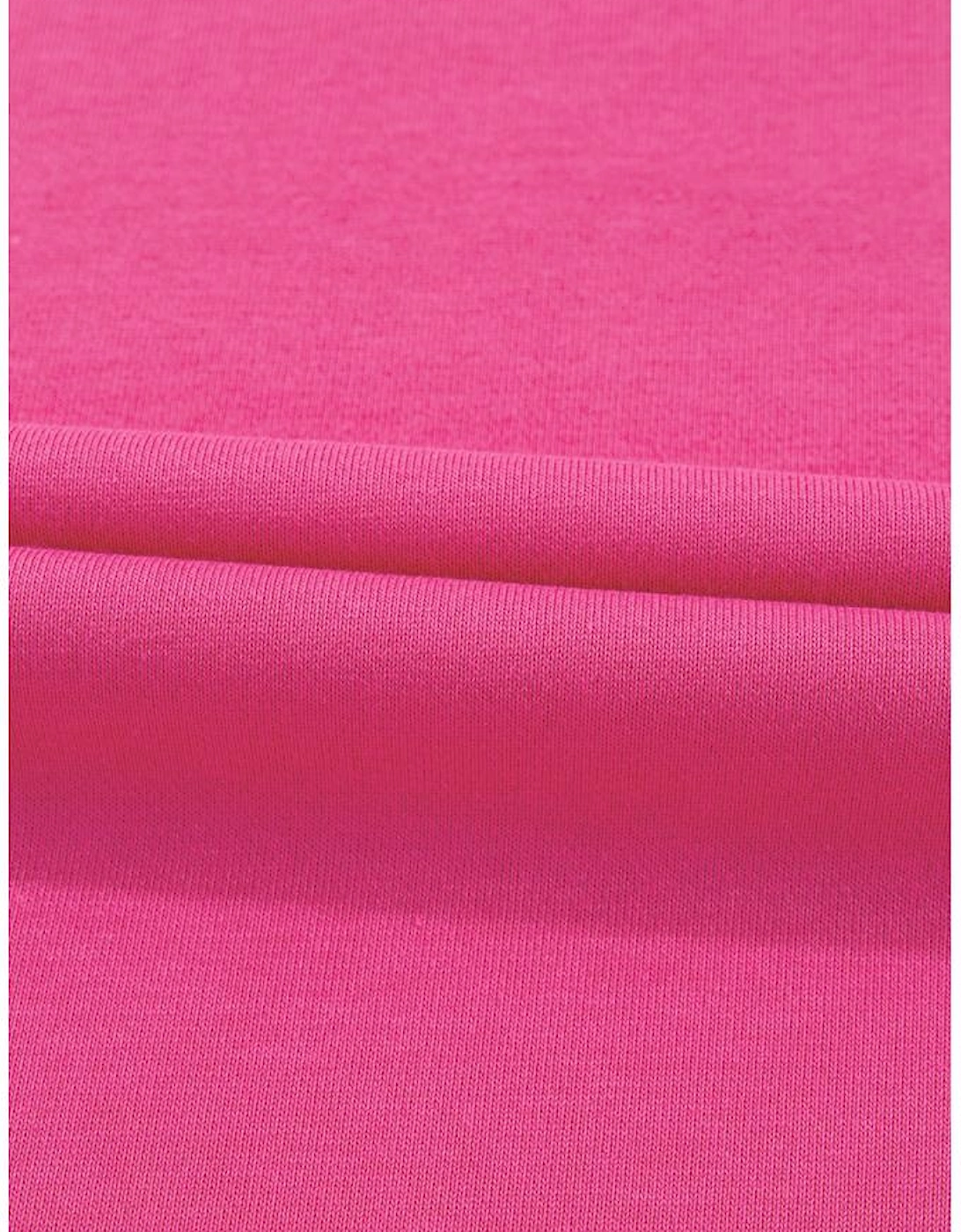 Rose Red Plus Size Printed Patchwork Sleeve Split Sweatshirt