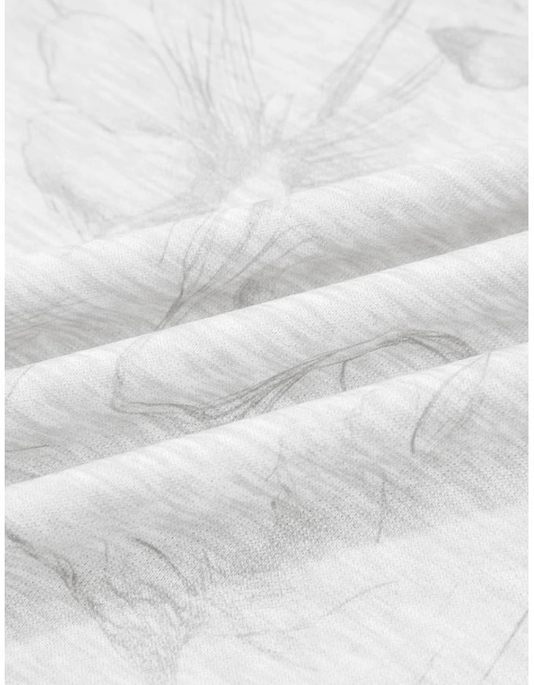 Light Grey Abstract Print Loose Drop Sleeve Hoodie Elastic Waistband 2pcs Pant Set