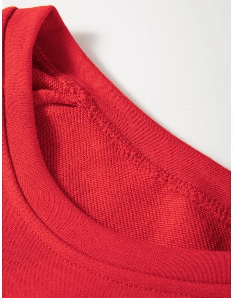 Red Santa Claus Graphic Crewneck Raglan Sleeve Christmas Sweatshirt