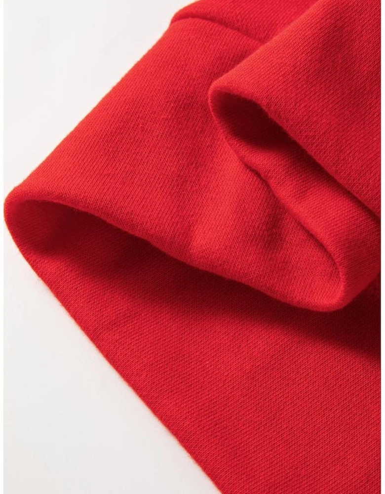 Red Santa Claus Graphic Crewneck Raglan Sleeve Christmas Sweatshirt