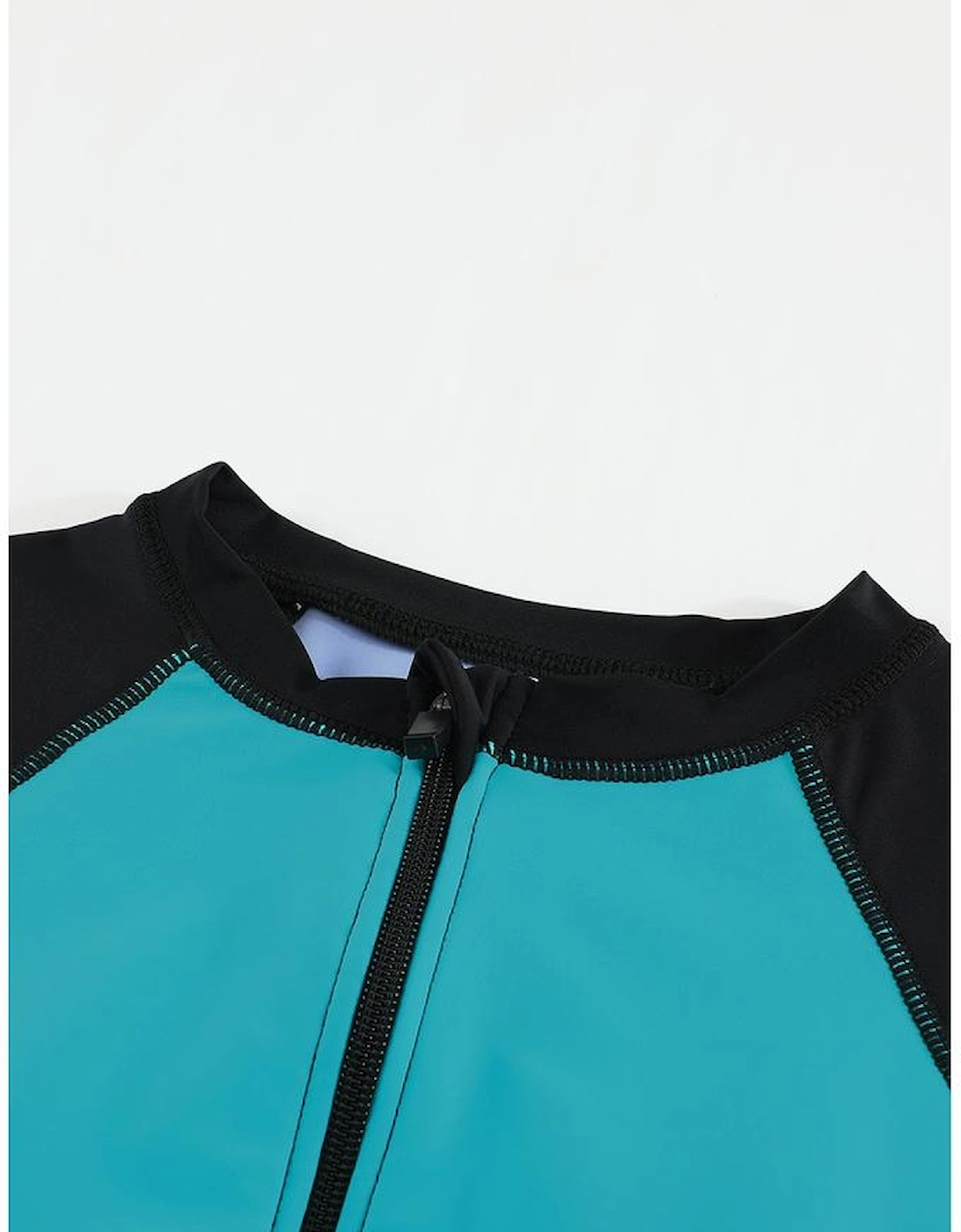 Azura Exchange Color Block Zip Up Rashguard Top