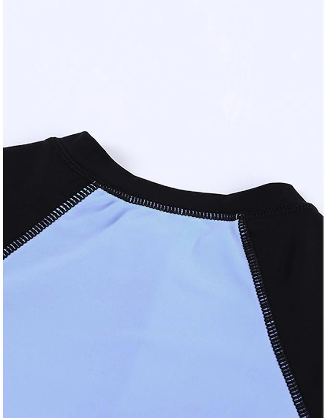 Azura Exchange Color Block Zip Up Rashguard Top
