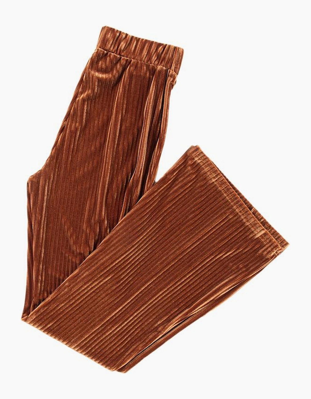 Chestnut Solid Color High Waist Flare Corduroy Pants