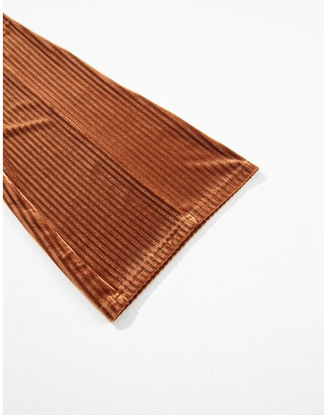 Chestnut Solid Color High Waist Flare Corduroy Pants