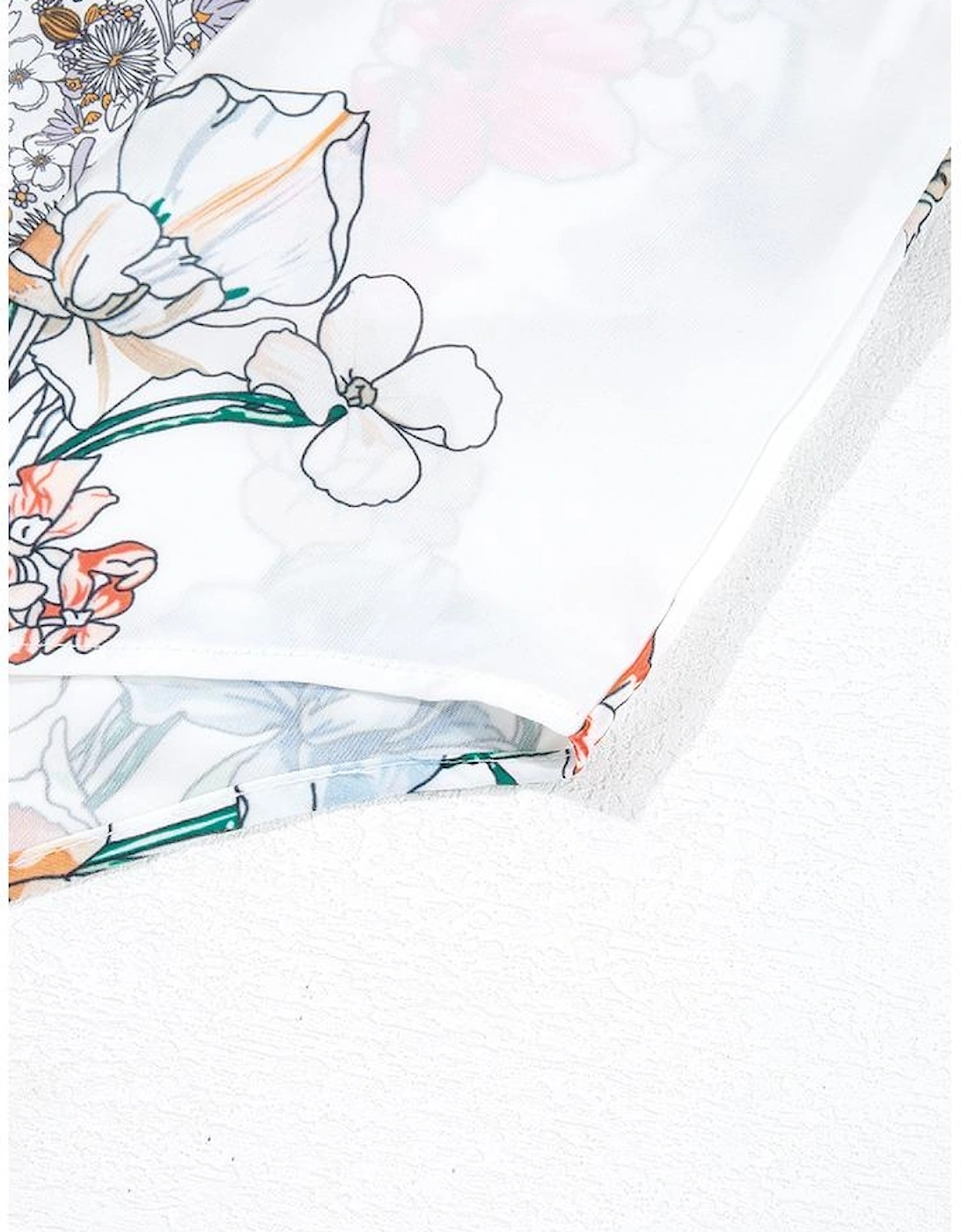 Purple Boho Floral Bishop Sleeve Button Up Loose Shirt, 16 of 15