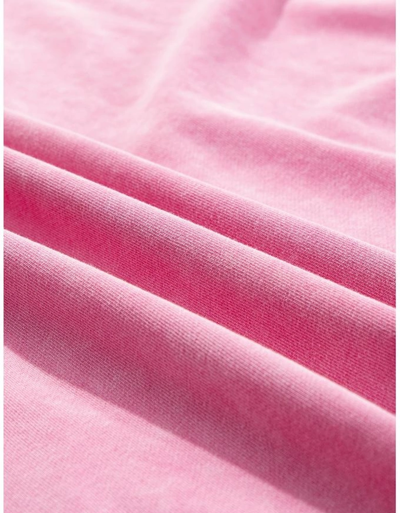 Pink Plus Size Mineral Wash Drop Shoulder Round Neck Sweatshirt