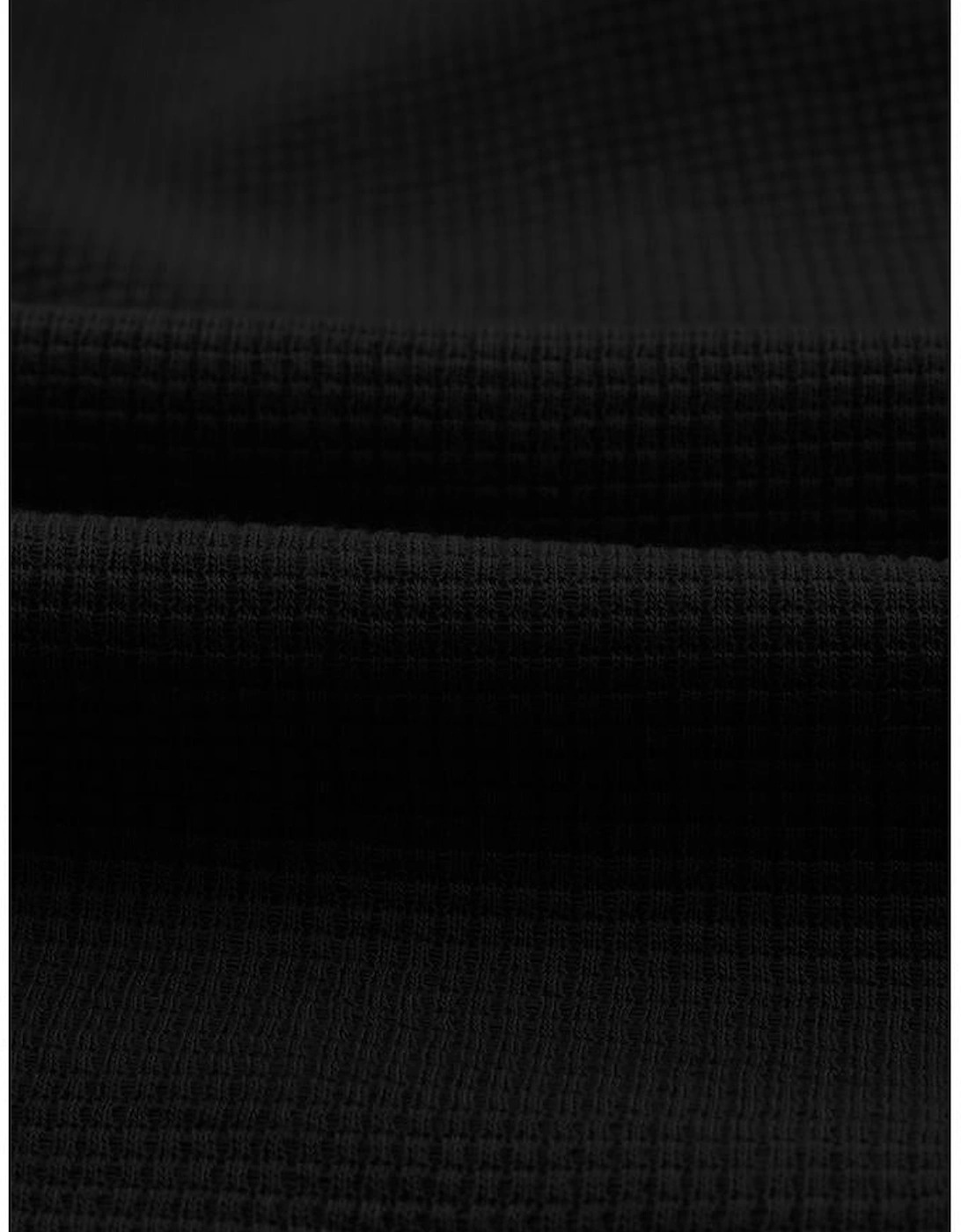 Black Waffle Texture Cargo Pocket Jogger Pants