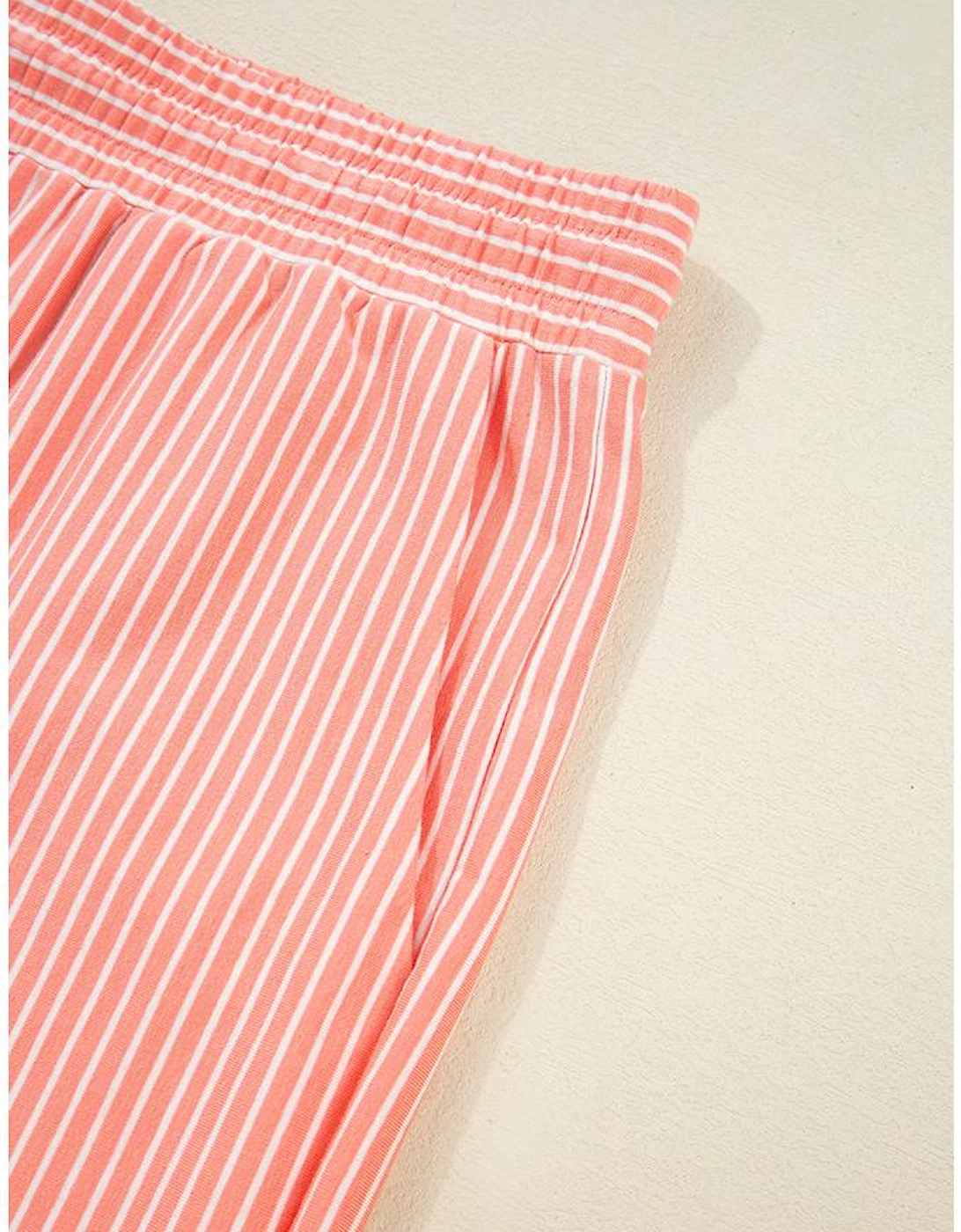 Orange Stripe Loose Polo T Shirt and Shorts Plus Size 2pcs Outfit