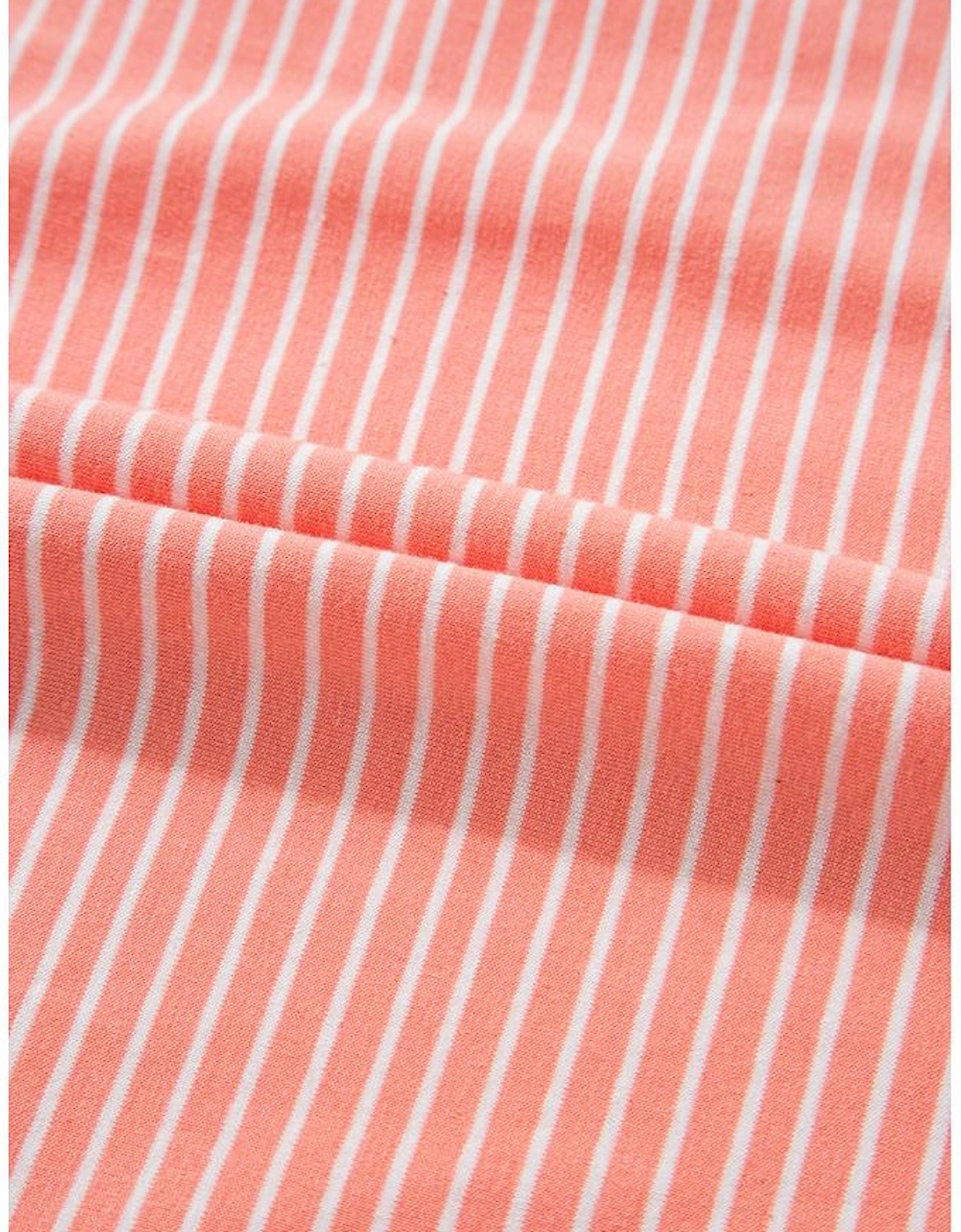 Orange Stripe Loose Polo T Shirt and Shorts Plus Size 2pcs Outfit