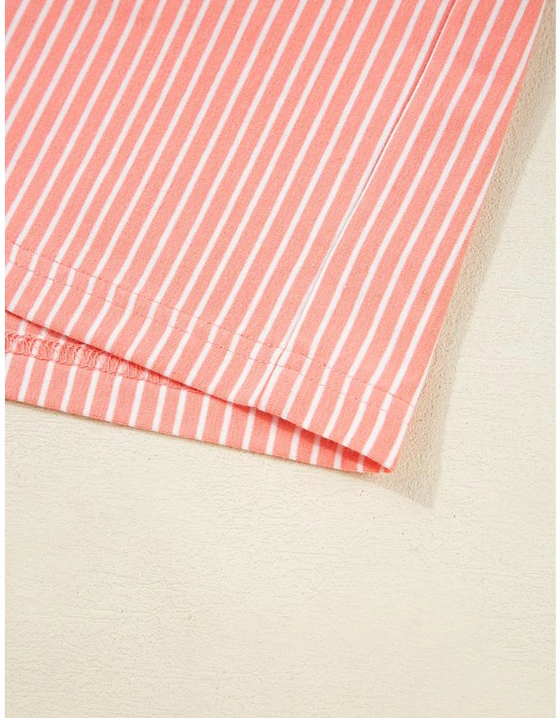 Orange Stripe Loose Polo T Shirt and Shorts Plus Size 2pcs Outfit